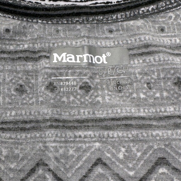 Marmot Women's Size Small Gray Pattern Long Sleeve‎ Casual Crew Neck Shirt - Picture 2 of 4